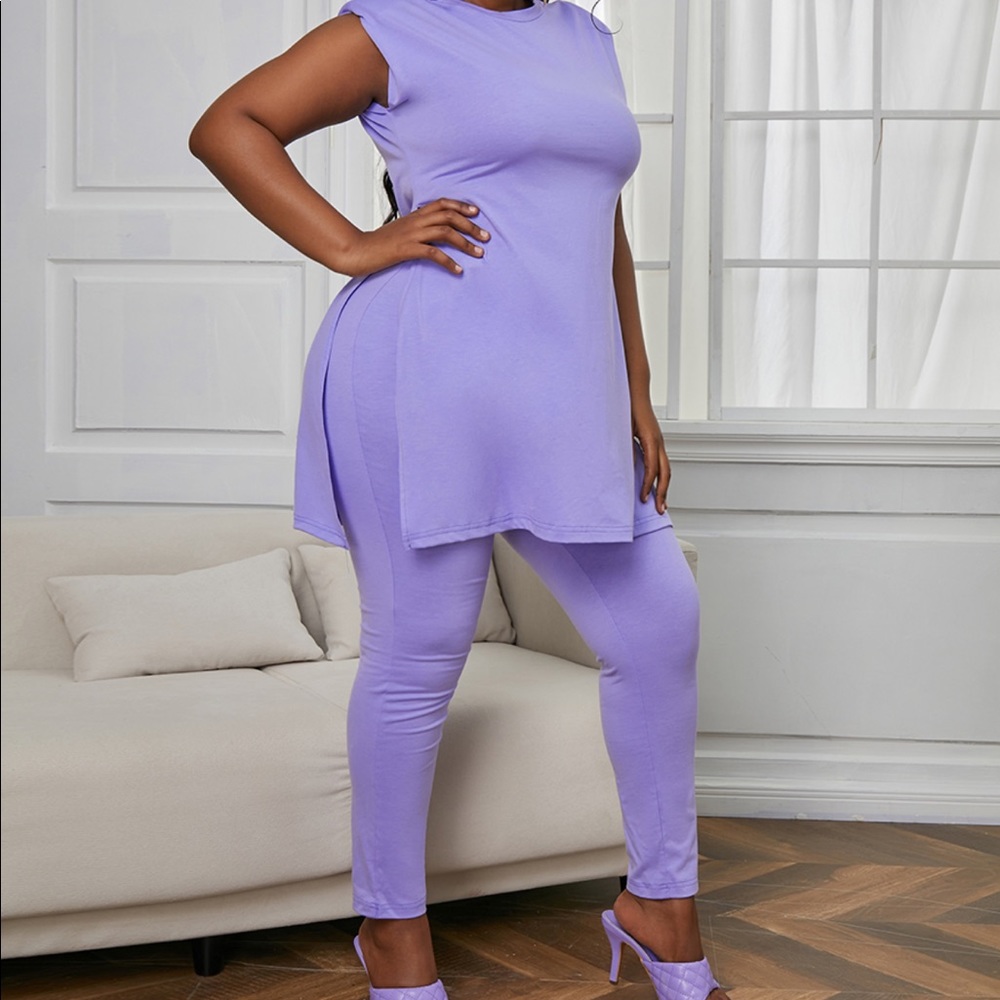 Light purple two piece legging and pant set